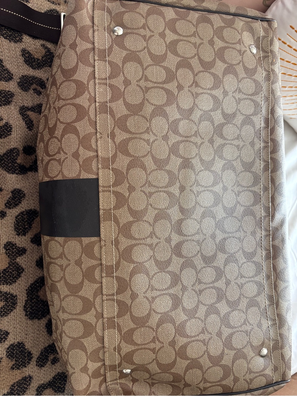 Coach Brown Signature Canvas Duffel Bag - Picture 11 of 13